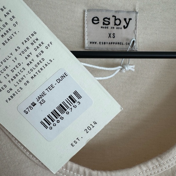 Esby Jane Cotton Tee Sand Off White XS  NWT - Picture 3 of 7